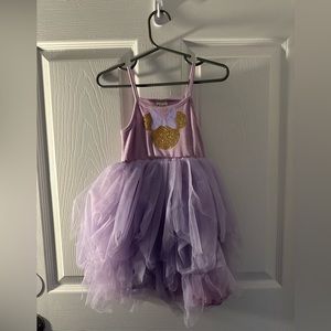 Purple 3T toddler dress with gold Minnie detail